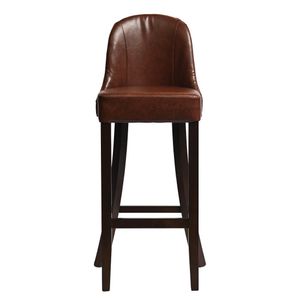 Kilsby Bar Chair in Dark Walnut with Bison Espresso Seat - HX894 - 1