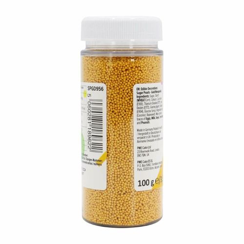 PME Sugar Pearls Nonpareils 100g - Gold - HU216 - 4