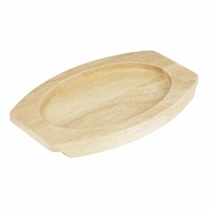 Olympia Hevea Board for Cast Iron Oval Eared Dish 230x135mm for FW818 - FW978 - 1