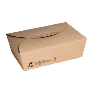 Notpla Large Takeaway Boxes 1750ml - Kraft (Pack of 220) - HW511 - 1