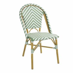 Bolero Parisian Style Rattan Side Chair Light Green (Pack of 2) - FU535 - 1