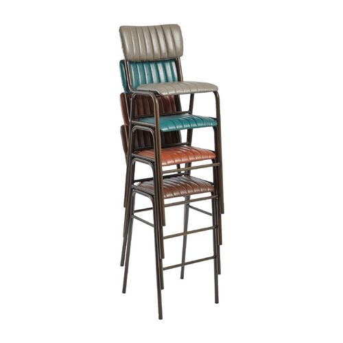 Tavo Stacking Bar Stool Vintage Brown (Pack of 2) - HS784 - 1