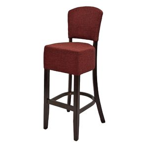 Hanoi Bar Chair in Dark Walnut with Shetland Scarlet Seatpad - HP780 - 1