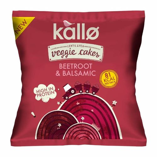 Kallo Beetroot and Balsamic Veggie Cake Snack Bags 22g (Pack of 12) - KA517 - 1