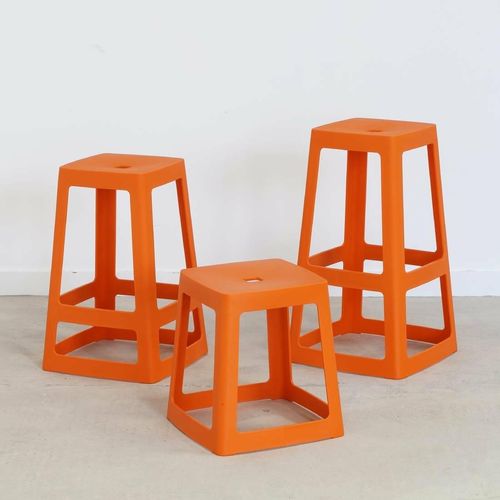 Origin Base Stool Signal Orange 400x400x440mm (Pack of 2) - HX772 - 2