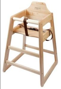 Wooden High Chair - Light Wood - 1