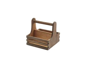 Small Rustic Wooden Table Caddy - 1