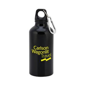 Custom Branded Aluminium Bottle With Carabiner Lid Mento (400ml) - 3