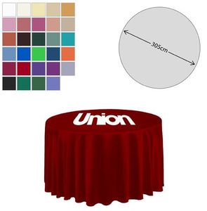 Custom Branded Premium Fabric Tablecloth - Round - 305cm (5ft Table - Full Drop) - 1