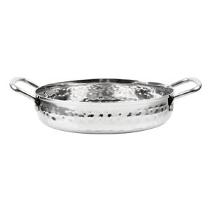 Olympia Table Presentation Handled Dish Stainless Steel Hammered 150mm - HY111 - 1
