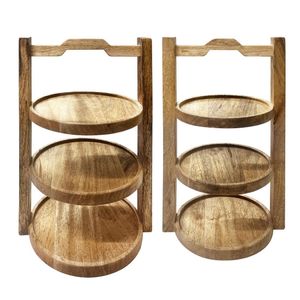 Olympia 3-Tier Stand Mango Wood for 200mm Plates - HY751 - 3