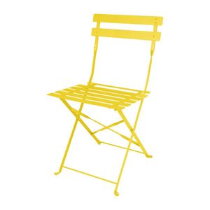 Bolero Perth Mellow Yellow Pavement Style Steel Folding Chairs (2 Pack) - HZ365 - 1