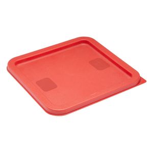 Hygiplas Square Food Storage Container Lid Red Medium - HY408 - 1