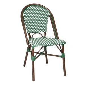 Bolero Parisian Style PE Rattan Chair Green Dot Mix (2 Pack) - HW599 - 1