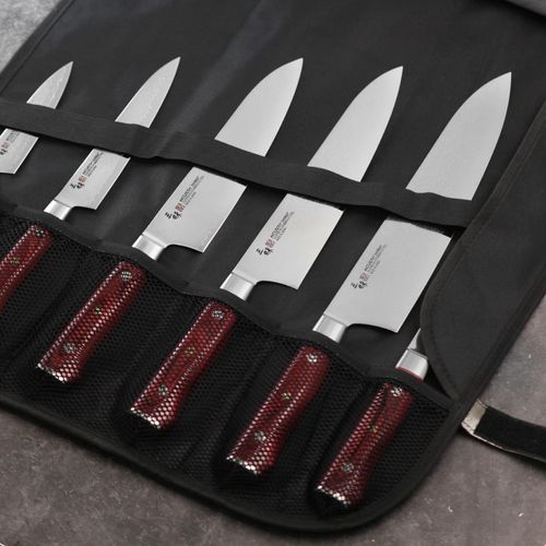 Japanese Knife Company Leather 6 Knife Roll BK - JA638 - 7