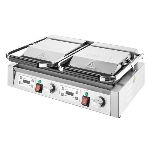 Buffalo Double Contact Grill Flat Base Ribbed Top Plate - CU612 - 2