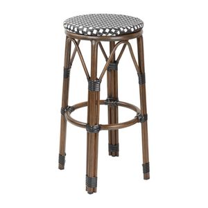 Bolero Parisian Style PE Rattan Bar Stools Black Dot Mix (2 Pack) - HZ146 - 1