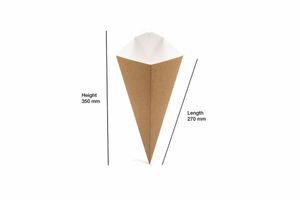 Large Kraft Cone with Dip Corner (Case of 250) - 3