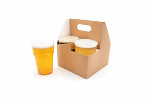 Kraft 4 Cup Handled Carrier (Case of 200) - 1