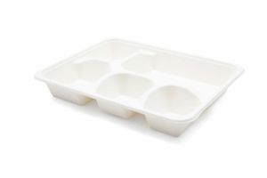 5 Compartment Bagasse Meal Tray (Case of 400) - 3