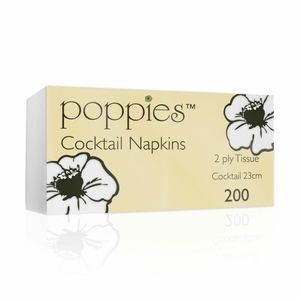 24cm 2 ply White Cocktail Napkin (Case of 4000) - 1
