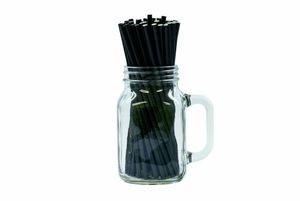 8" Black Paper Straw - 6mm (250 per case) - 1