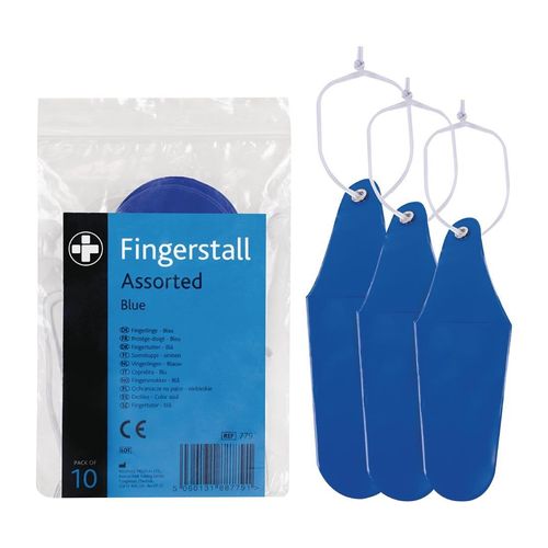 Reliance Medical Fingerstalls Assorted Sizes Blue (10 Pack) - JF011 - 1