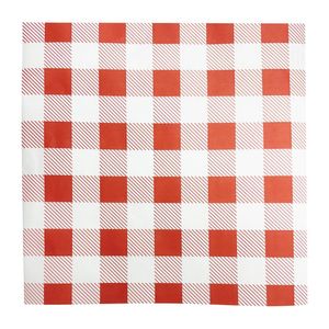 Fiesta Compostable Red Gingham Greaseproof Sheets 250x250mm (200 Pack) - HY780 - 1