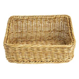 Olympia Polywicker Rectangular Display Basket Light Brown 360x300mm - JA355 - 1