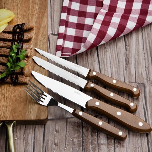 Olympia Jumbo Steak Knives with PP Wood Effect Handles (12 Pack) - HZ973 - 5