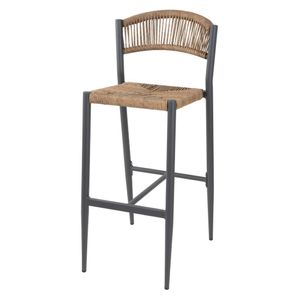 Bolero Eden PE Twist Rattan Outdoor Bar Stools Natural (2 Pack) - HZ594 - 1