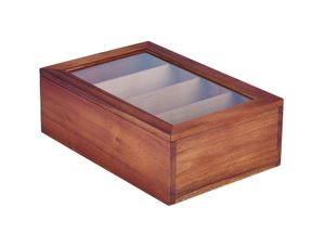 Acacia Wood Tea Box 30 x 20 x 10cm - WTB - 1