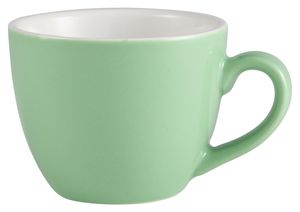 Genware Porcelain Green Bowl Shaped Cup 9cl/ 3oz (Pack of 6) - 312109GR - 1