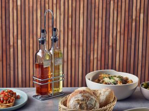 Square Glass Oil & Vinegar With Chrome Stand - 2016 - 3