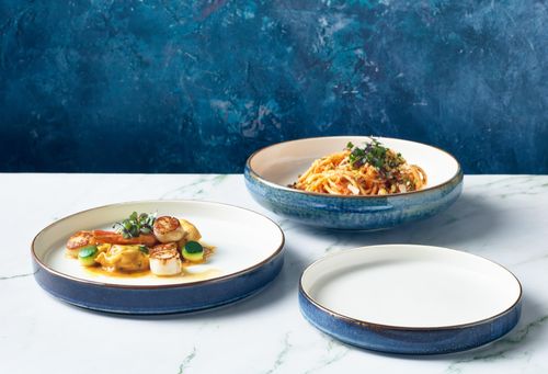 Terra Porcelain Aqua Blue Two Tone Presentation Plate 26cm (Pack of 6) - PRT-PBL26 - 7