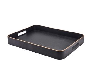 GenWare Black Wood Veneer Butlers Tray 50 x 38cm - WVT-B5038BK - 1