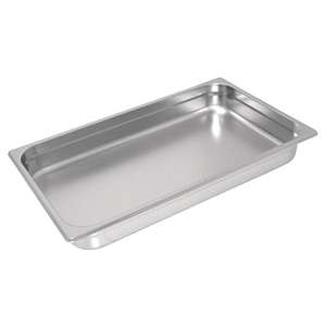 Vogue Heavy Duty Stainless Steel 1/1 Gastronorm Pan 65mm - Each - GC963 - 1
