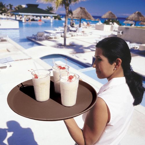 Cambro Tavern Tan Camtread® Round Tray Diameter355mm - 2