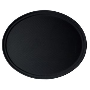 Cambro Black Camtread® Oval Tray 560x685mm - 1