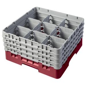 Cambro H215mm Cranberry 9 Compartment Camrack - 1