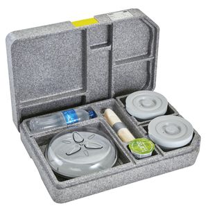 Cambro Tablotherm GoBox™ with Insulated Round Dishware - 1