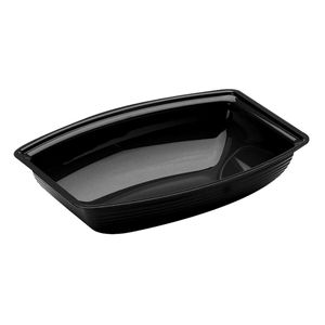 Cambro 2.7L Black Polycarbonate Rectangular Ribbed Bowl - 1