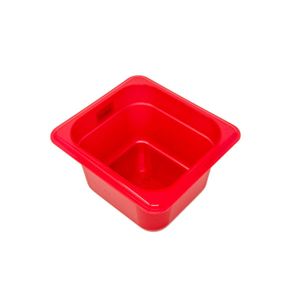 Cambro 100mm Deep 1/6 Red Polypropylene GN Pan - 1