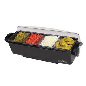 San Jamar 4-Compartment Dome Garnish Centre - 1
