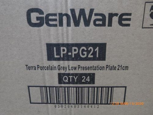 Terra Porcelain Grey Low Presentation Plate 21cm (Pack of 6) - LP-PG21 - 12