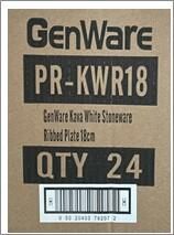 GenWare Kava White Stoneware Ribbed Plate 18cm (Pack of 6) - PR-KWR18 - 7