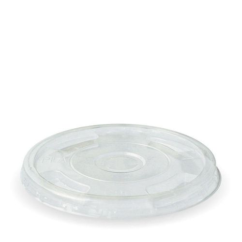 BioPak Clear PLA Lids To Fit 300-700ml BioCups | Half Moon-Slot (Pack of 1,000) - C-96F-UK - 4