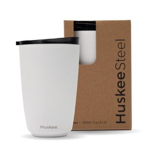 BioPak 12oz HuskeeSteel White (X12) (Pack of 12) - HS12PKW12-S2C-UK - 1