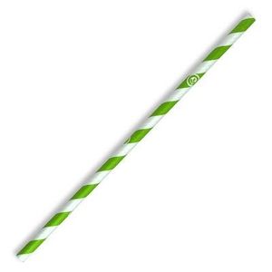 BioPak 8mm Regular Green Stripe BioStraw (Pack of 2,500) - JP-PBS-8X197-GS-UK - 1