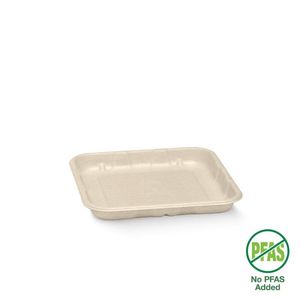 BioPak 19x14x2cm / 7x5" BioCane Produce Tray (Pack of 1,000) - B-TRAY-7X5-PF-UK - 1